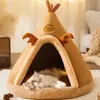 kennels pens Winter Warm Pet House Dog Soft Nest Kennel Cozy Sleeping Cave Cat Dog Puppy Christmas Tents Bed Nest For Small Medium Dogs Cats 231120