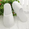 Bath Accessory Set 10 Pairs SPA El Guest Slippers Close Toe Disposable Type 28x11cm Polar Fleece For Travel/business Trips White Shoes