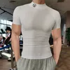 Mens Tshirts Short Sleeve Tshirt Fashion Stitching Gyms Singlet Cotton Bodybuilding Fitness Round Neck 230420