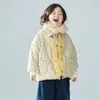 Manteau en duvet pour bébé fille, vêtement d'hiver coréen en velours côtelé, motif Floral, à la mode, chaud, polyvalent, vêtements d'extérieur pour enfants, 2023