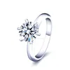 Anelli a grappolo Gemme Tianyu Moissanite Solitario Anello Argento Gioielli classici Rotonda Festa di nozze Fascia di diamanti 0.5/0.6/1/1.5/2/3ct Per le donne