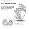 Bandringe Ringe für Frauen 100 % 925 Sterling Silber Rosa Herz Stern Mond Schneeflocke Zirkon Ringe Mode Verlobung Hochzeit SchmuckL231121