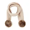 Écharpes 110cm bébé solide automne / hiver double écharpe de laine tricotée coyote coiffure