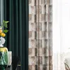 Gordijngordijnen voor levende eetkamer slaapkamer op maat Jacquard stiksels modern minimalistisch luxe groen raamdecoratie