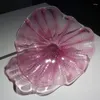 Lampada da parete in vetro di Murano soffiato a mano Arte decorativa Piatti Piatto a forma di foglia rosa