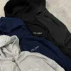 Cole Buxton Örgü Erkek Hoodies Sweatshirts Cole Buxton Minimalist İşlemeli İki Yolu Zip Hoodie Süper Büyük Siyah Greyblue Joggers 2991