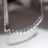 Ins Moon Pendant Sparkling Simple Fashion Jewelry 925 Sterling Silver Round Cut White Topaz CZ Gemondes Gemstons Party Bathernity Clavicle Necklace for Lover Gift