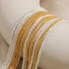 Pendanthalsband 45 cm Vattentät 24K Guldpläterad rostfritt stål Fashion Sparkling Shinny Twist Wave Classic Chain Diy Halsband för kvinnor