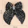 Hair Accessories Elegant Pearls Bow Hairpins Women Lace Clips Girls Ponytail Ladies Trendy Ribbon Hairpin Clip