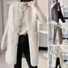 Gilet da donna Gilet in pile sintetico di media lunghezza Cappotto in misto lana da donna Giacca senza maniche primaverile Chalecos casual Gilet coreano Teddy allentato