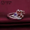 Wedding Rings Wholesale Silver Plated For Women Bridal Jewelry Anillos De Plata Classic Rhinestone Red Stone Ring