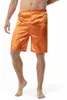 Shorts masculinos de cor sólida de seda de seda macia calça moda de moda micro bombas