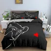 Bedding Sets Cartoon Dog Duvet Capa fofa de animal de estimação Capas de edredom Twin King com travesseiros calçados 2/3pcs