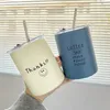 Water Bottles Ins Coffee Cup Thermoses Stainless Steel Bottle Straw Ice American Mug Doublelayer Vacuum Flask Couple 231121