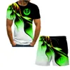 Men's Tracksuits full set of Tshirts summer beach shorts shortsleeved 2piece moon flower sexy swimsuit sports men's suit 230421