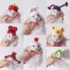 Hondenkleding Mini Hamster Hat Kleine dieren Mooie handgebreide hoeden voor hagedis cavia reptiel kerstfeest kleding kostuum huisdierenkappen