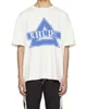 Designer Mode Kleding T-shirts T-shirts Rhude Blue Triangle Slogan Letter Printing Street T-shirt met korte mouwen T-shirt Heren DamesTops Streetwear Hiphop Sportkleding