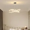 Svart/vit LED-ljuskrona för vardagsrum matrummet köksdekor AC110-220V Pendant Moderna ljuskronor fixturer