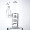 En línea Perc Heady Glass Bong Rociadores Cachimbas Tuberías de agua Seta Cruz Percolador Dab Rig Plataformas petroleras 18 mm Junta hembra con Ash Catcher LL