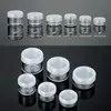 3g 5g 8g 10g 15g 20g Clear Plastic Cosmetic Container Jars With PE Lids Cosmetic Cream Pot Makeup Eye Shadow Nails Powder Jewelry Bottl Xmov