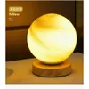 Tischlampen Kreativer Planet Schlafzimmer minimalistisch Nachtlicht Geschenk warm dimmbar Nordic Glas B dekorative Tischlampe AA230421