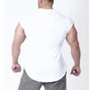 Débardeurs pour hommes Vêtements de marque Gymnases solides Haut moulant Hommes Fitness Stringer Chemise sans manches Hommes Été