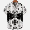 Camicie casual da uomo Devil Horror 3d Stampa Hawaiian Uomo Abbigliamento Allentato Traspirante Estate Maschile Manica corta 230421