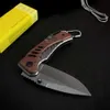 BK X61 Högkvalitativ EDC -vikning Fickkniv 5CR13MOV BLADE Rostfritt stål Trähandtag Keychain Outdoor Tactical Survival Tool