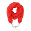 Foulards Couleur Unie Bijoux Déclaration Collier Perle Pendentif Écharpe Femmes Bohême Foulard Foulard Femme Accessoires Hijab Magasins