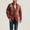 Chandails pour hommes automne hiver pull revers noël jacquard tricoté cardigan sur épais hommes vêtements cardigans 231120