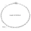 Chains Stainless Steel Necklaces For Women Paperclip Cable Link Chain Choker 16-20inch Jewelry Wholesale Gifts Silver Color LDN309