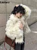 Women's Fur Faux Fur Lautaro Autumn Winter Short Warm Colorful Thick Warm Hairy Shaggy Faux Fur Coat Women Loose Casual Luxury Fluffy Jacket 2023L231121