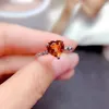 Anneaux de cluster Style de coeur Blue Topaz Bague pour femmes Bijoux Naturel Citrine Gemstone Real 925 Silver Engagement