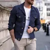 Vestes pour hommes Automne et hiver 2023 Europe Les États-Unis Tendance de la mode Casual Slim-Fit Manteau Multi-poches Bouton Plaque Cargo Veste