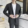 Men's Suits Korean Fashion Casual Blazers Coats Men Slim Business Jackets Solid 2023 Spring Autumn Elegant Wild Male