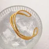 Bangle Youthway ze stali nierdzewnej metalowa linia metalowa otwierająca błyszcząca cienka bransoletka 18K Gold Splated Charm Bejdera dla kobiet