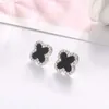 Boucles d'oreilles Designers Vintage 4/Quatre Feuilles Trèfle Charme Stud Mode Bracelet Cristal Perle Géométrique Boucle D'oreille Cristal Strass Perle Boucle D'oreille