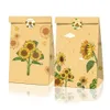 Gift Wrap 12Pcs/Lot Sunflower Paper Bag With X18 Stickers 150G Quality Environmental Kraft Food Classic Packing Drop Delivery Home G Dhku8