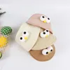 Berets Sun Hats For Boy Girls Children's Empty Top Straw Hat Girl's Sunshade Cartoon Cute Big Eyes Chapeu Panama Kids