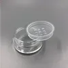 5ML 5G Portable Empty Clear Make-up Powder Puff Box Case Container with Powder Sifter and Black Screw Lid Loose Powder Jar Pot Pjesk