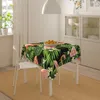 Tafelkleed flamingo palmblad vierkante tafelkleed zomer tropische bloemen wasbaar polyester deksel voor vakantiediner feest