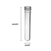 Tube à essai transparent en plastique de 40 ml avec bouchons à vis, bouteille de bonbons, bouteilles de cosmétiques, récipients de sel de bain, tubes de masque 25x140mm Jpkso