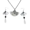 Hänge halsband mode vintage silver färg fläkt halsband för kvinnor y2k koreanska smycken tillbehör dekoration lyx kvinna chocker 2023