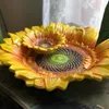 Plates Pastoral SUNFLOWER Ceramic Dried Fruit Plate Candy Snack Storage Tray Coffee Table Decorative