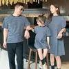 Family Matching Outfits Summer Mom Dad and Son Daughter Matching Family Clothes Parent-child Outfit for Family of Four Women Girl Dress Man Boys T-shirt 230421