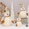Noel Süslemeleri Dekorasyon Peluş Baskılı Kumaş Kubbesi Şapka Snowman Bebek Hediyesi 231121