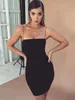 Casual jurken naadloos naakt slip zomer herfst vrouwen verstelbare riem sexy vestidos korte rekbare bodycon slanke mini 230421