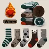 Kids Socks 5 Pairs Boys Socks Winter Thickened Cotton Socks Kids Warm Calf Socks Baby Toddler Socks Children Socks Blue Stars Pattern 231121