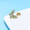 Brosches cindy xiang grön färg söt liten fjäril krage stift för kvinnor och män sommarstil bröllop smycken koppar material
