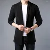 Suéter masculino design coreano cardigan 2023 outono simples um botão moda suéter manga comprida malhas slim fit masculino casaco de malha